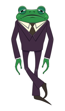 funny frog in a suitのイラスト素材