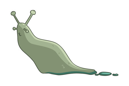 vector funny cartoon gray slugのイラスト素材