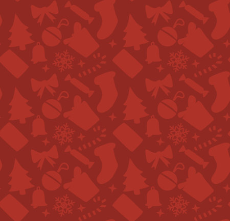 red square christmas background. Vector seamless wallpaperのイラスト素材