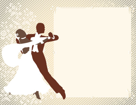 Vintage background with dancing pair.のイラスト素材