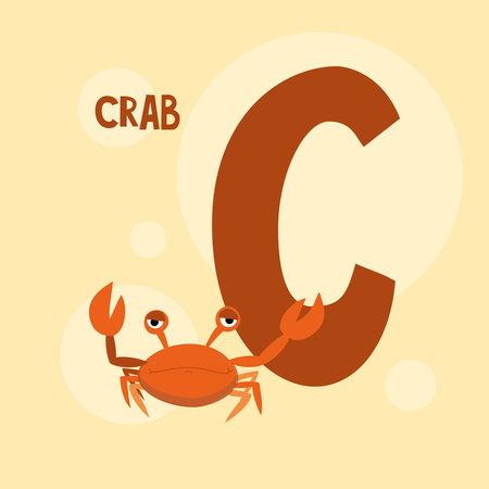 red crab on the pink square background.のイラスト素材