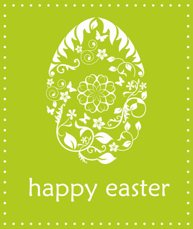 Stylized card with ornament. vector image eggs and flowersのイラスト素材