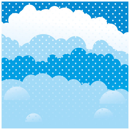 Winter square background. Snow and clouds. vectorのイラスト素材
