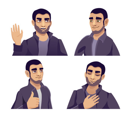 Set of emotional men.のイラスト素材