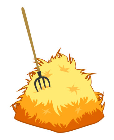 Pitchfork and a haystackのイラスト素材