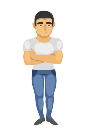 Cartoon man on white background. insulation. vector 2D illustrationのイラスト素材