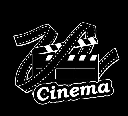 Film and tape. Object on black background. Vector flat imageのイラスト素材