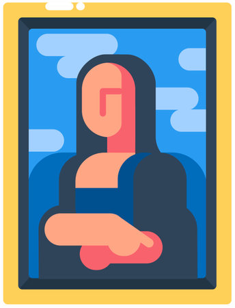 Cartoon on the famous painting of the Renaissance. Stylized abstraction. Vectorのイラスト素材