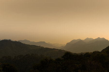 The mountain and sky cloudy landscape at chiang mai district thailand.の写真素材