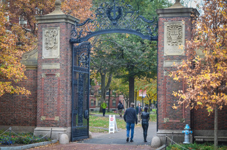 Editorial: Boston, Massachusetts / USA, 6th November 2017. Harvard University, in Cambridge, Massachusetts.のeditorial素材