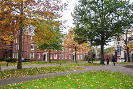 Editorial: Boston, Massachusetts / USA, 6th November 2017. Harvard University, in Cambridge, Massachusetts.のeditorial素材