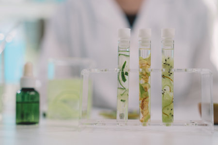 Examples of products for beauty skincare cosmetic in laboratory
