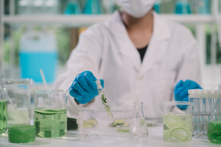 Researchers are picking up examples of successful beauty products.の写真素材