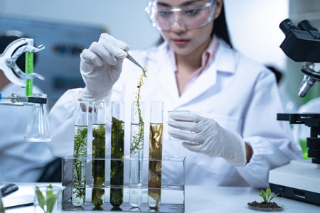 In the green laboratory, science and chemistry merge as biology experts conduct research, test each...