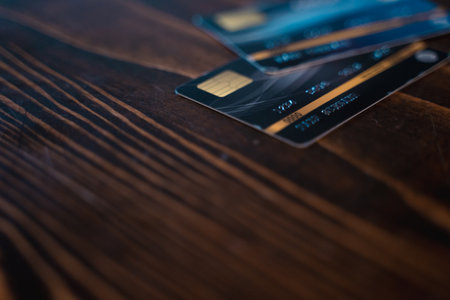 Customer using credit card for payment to owner business. cashless technology and credit card payment concept. through the internet for convenience.の写真素材