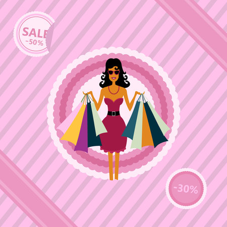 Girl on saleのイラスト素材