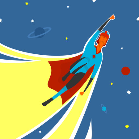 Superhero in spaceのイラスト素材