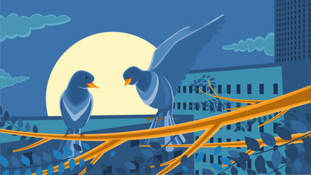 Dawn in the cityのイラスト素材