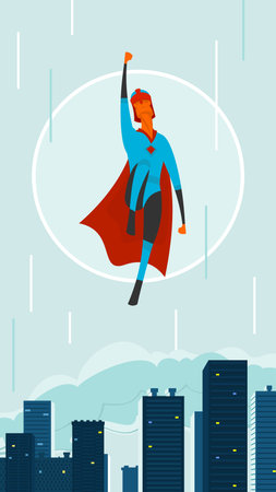 hero in cityのイラスト素材