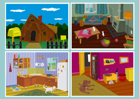 Old House Setのイラスト素材