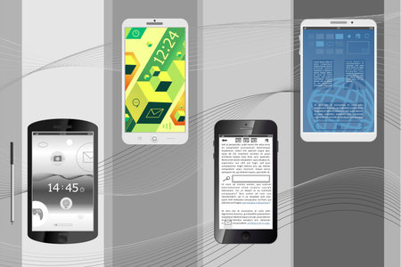 set smartphonesのイラスト素材