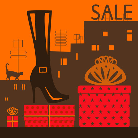 Showcase shoe storeのイラスト素材