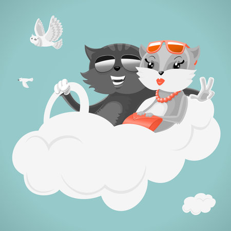 Journey through the skyのイラスト素材