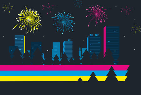 Celebration in the city.のイラスト素材