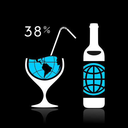The world and alcohol is a big problem.のイラスト素材