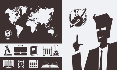 Character set of education and teacher.のイラスト素材