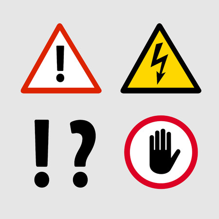 Set of warning signs for security clearanceのイラスト素材
