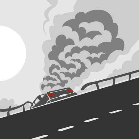 Accident on the road, the driver was drunk.のイラスト素材