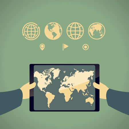 The plate is used as a navigator for the travelerのイラスト素材