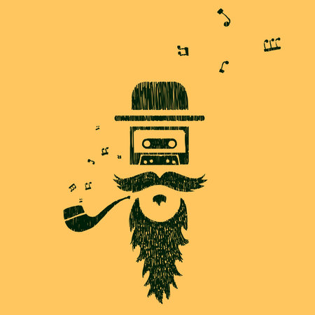 Symbol of old music and old storage mediumのイラスト素材