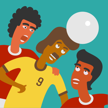 Fight for the ball, use your head のイラスト素材