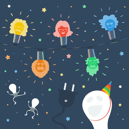 Garlands for parties and fun eps 8のイラスト素材