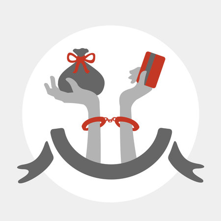 Money credit is a violation of human freedomのイラスト素材