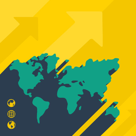 Background map of the earth and arrowsのイラスト素材