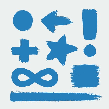 Set of characters drawn with paint のイラスト素材