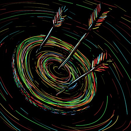 The arrow hit the target のイラスト素材