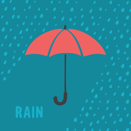 Umbrella and rain background のイラスト素材