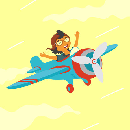 Baby Flying On a Planeのイラスト素材