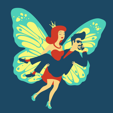 Girl Helps a Guyのイラスト素材