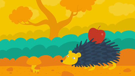 Hedgehog in the Forest eps 8 file formatのイラスト素材