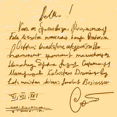 Old handwriting the  eps 8 file formatのイラスト素材