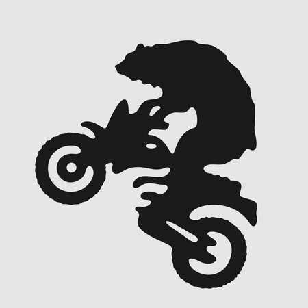 Vector Symbol Biker Bear Eps 8 file formatのイラスト素材