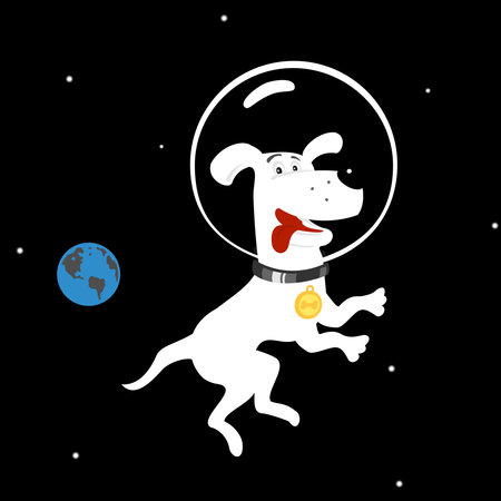 Dog in Space file formatのイラスト素材
