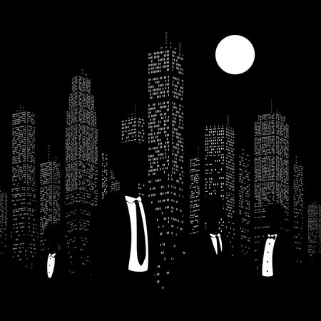 Men in suits on the background of the city eps 8 file formatのイラスト素材