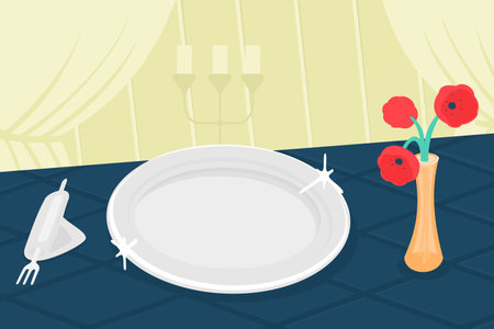 Empty plate on the table   file formatのイラスト素材