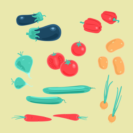Vector set Vegetables eps 8 file formatのイラスト素材